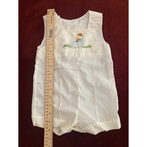 Romper vintage embroidered ducky gender neutral - Picture 3 of 7